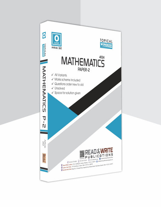 262 Mathematics O Level Paper 2 Topical Workbook By Editorial Board