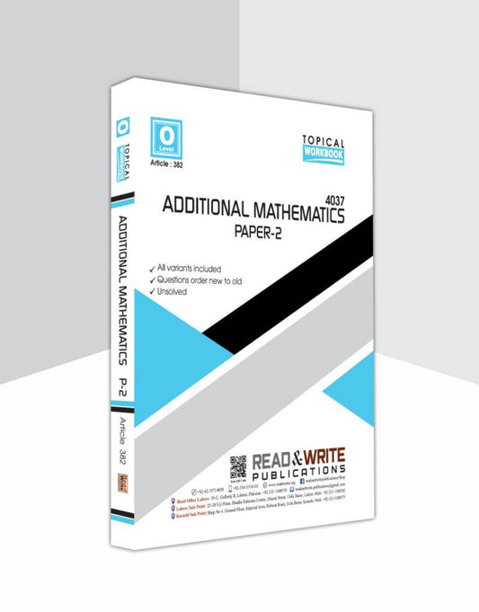 382 Add Mathematics O Level Paper-2 Topical Workbook By Editorial Board