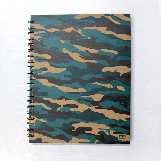 Paperwork Navy Blue Camouflage Spiral Notebook A4