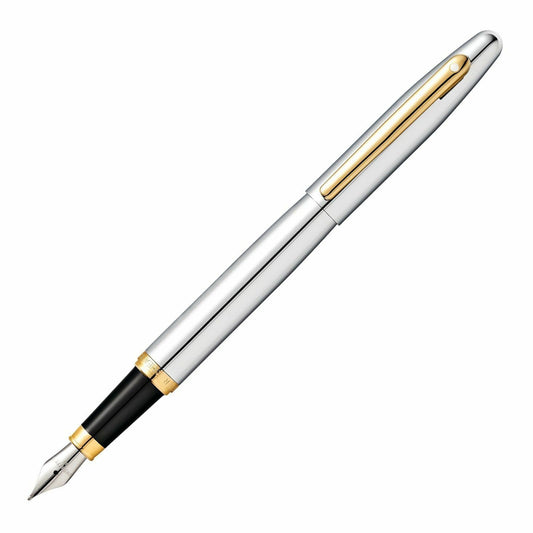 Sheaffer VFM 9422 Polished Chrome Gold Tone Trim Fountain Pen