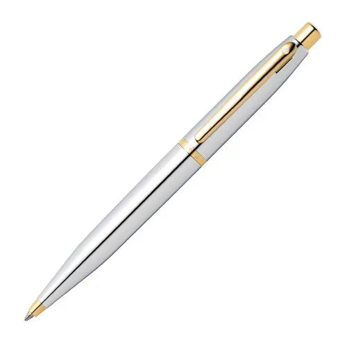 Sheaffer VFM 9422 Polished Chrome Gold Tone Trim Ballpoint Pen